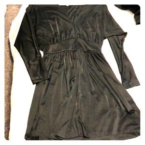 Black Halston satin dress